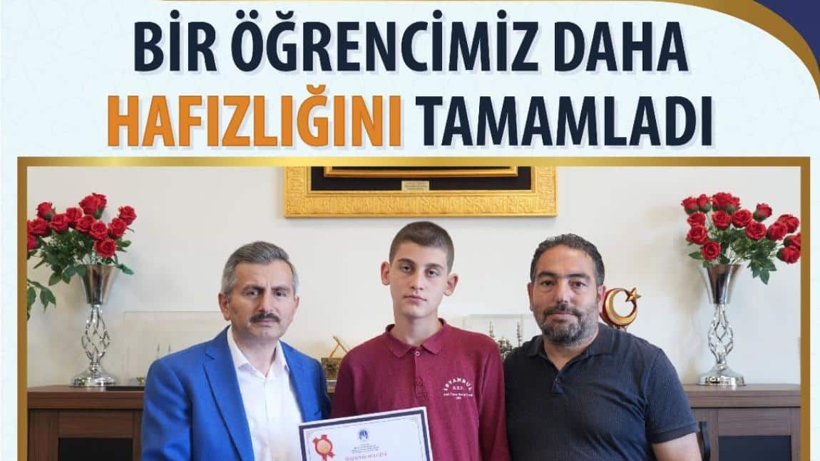 BİR ÖĞRENCİMİZ DAHA HAFIZLIĞINI TAMAMLADI